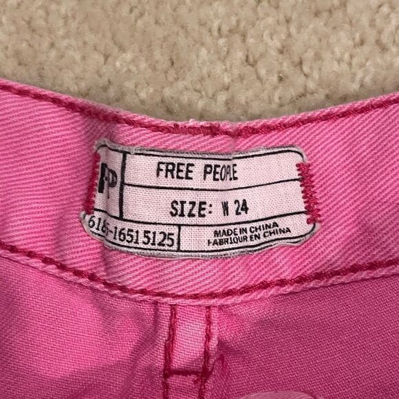 NWOT Free People Pink Cut Off Denim Shorts - Picture 5 of 7
